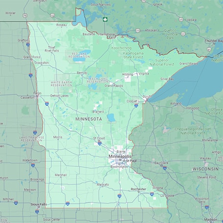 Map Showing Our Area Of Services In Minnesota